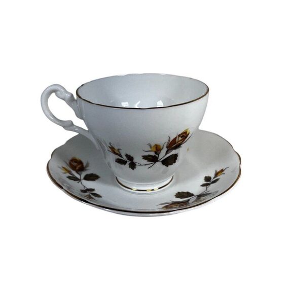 Vintage Royal Ascot Coffee Tea Cup And Saucer Yellow Roses Rosebud Teacup Set - Picture 1 of 7